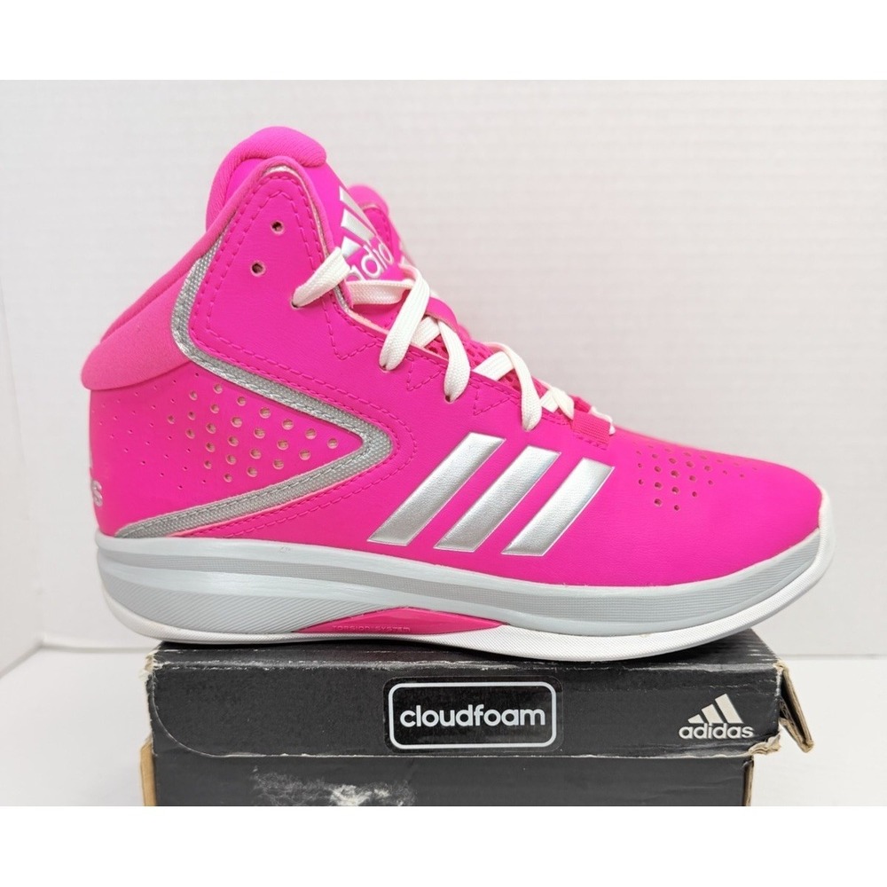 Adidas Neo Cloudfoam Ilation Mid Pink Silver Girls Basketball Shoes‎ US 4